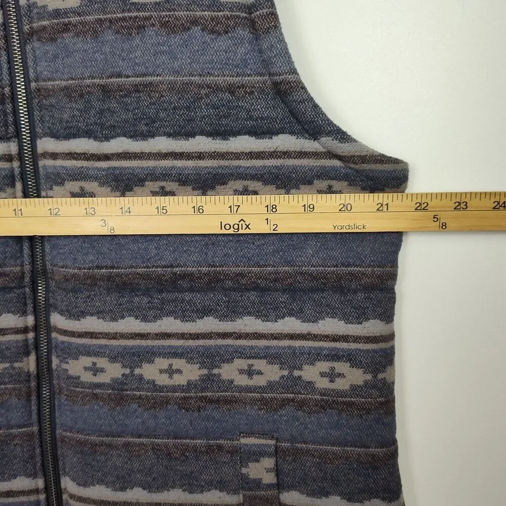 Cruel Denim Full-zip Vest Women's XL Gray-tones Southwest Aztec‎ Pattern